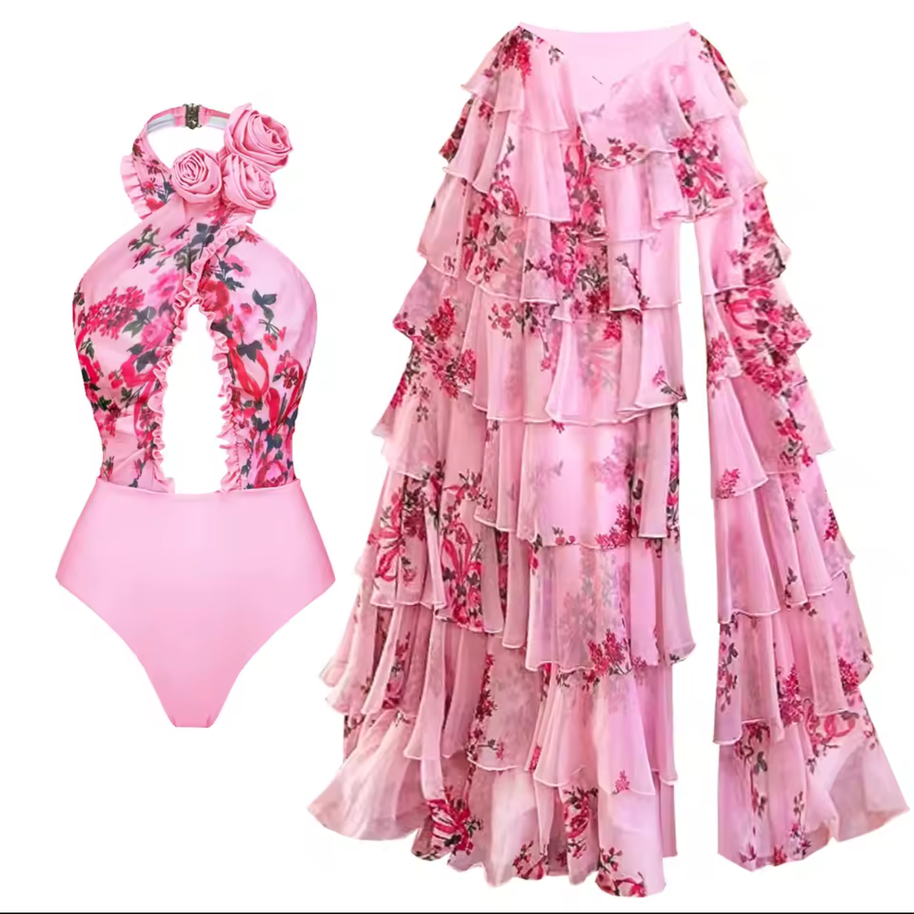 2Pc Flower Swimsuit