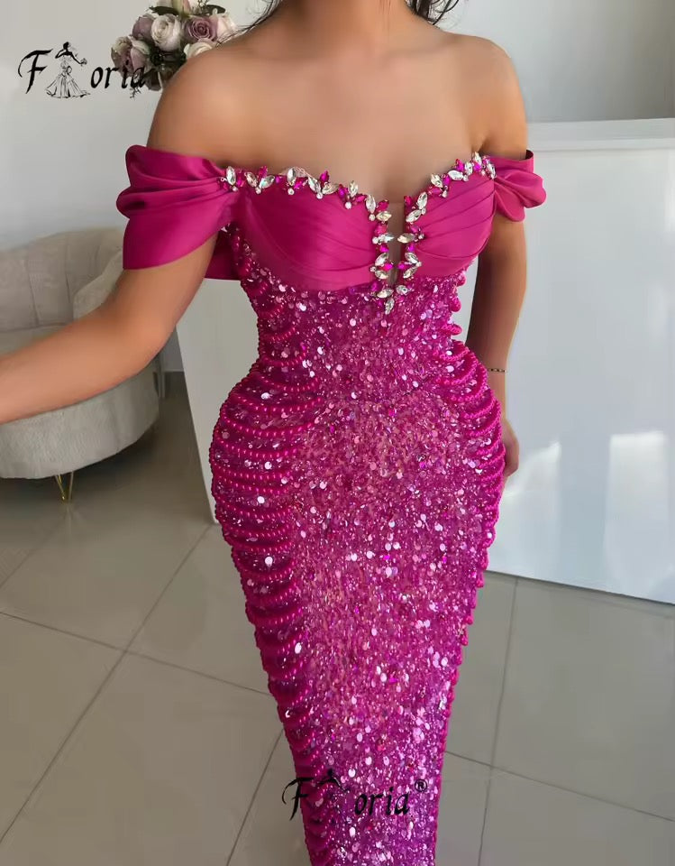 Beaded Mermaid Formal Evening Dress