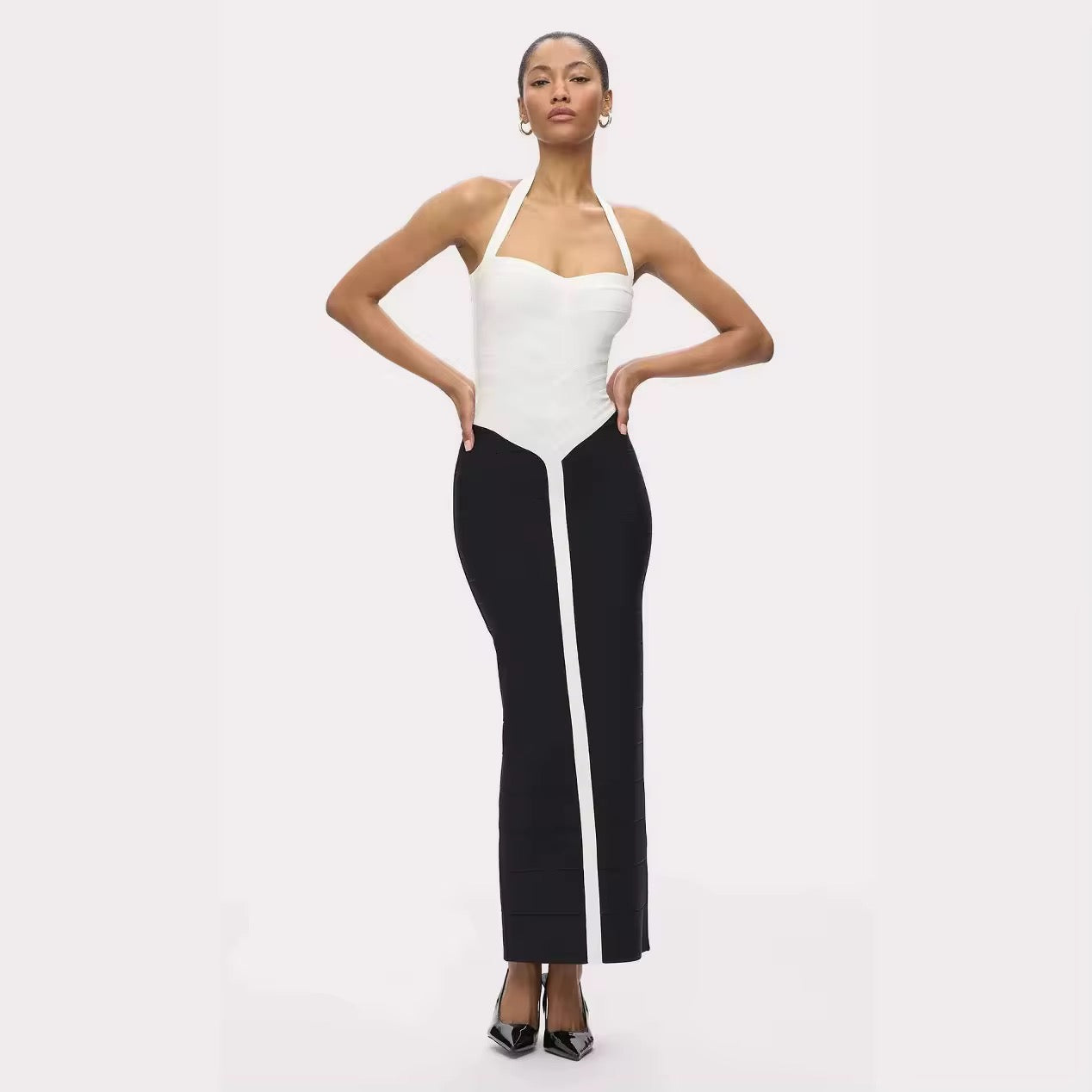 Halter Off the Shoulder Bodycon Long Bandage Dress