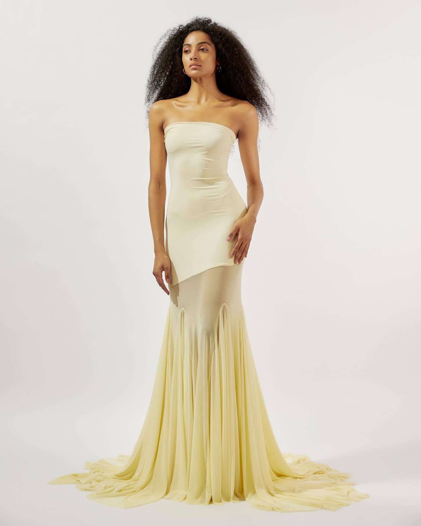 Strapless High Waist Long Dress Sexy Off Shoulder Solid Color Party Dress