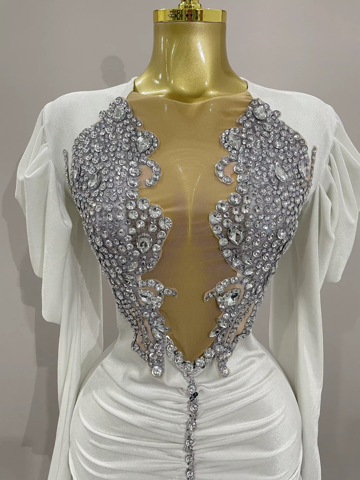 Sparkly Crystals Sexy Mesh Black Velvet Short Dress