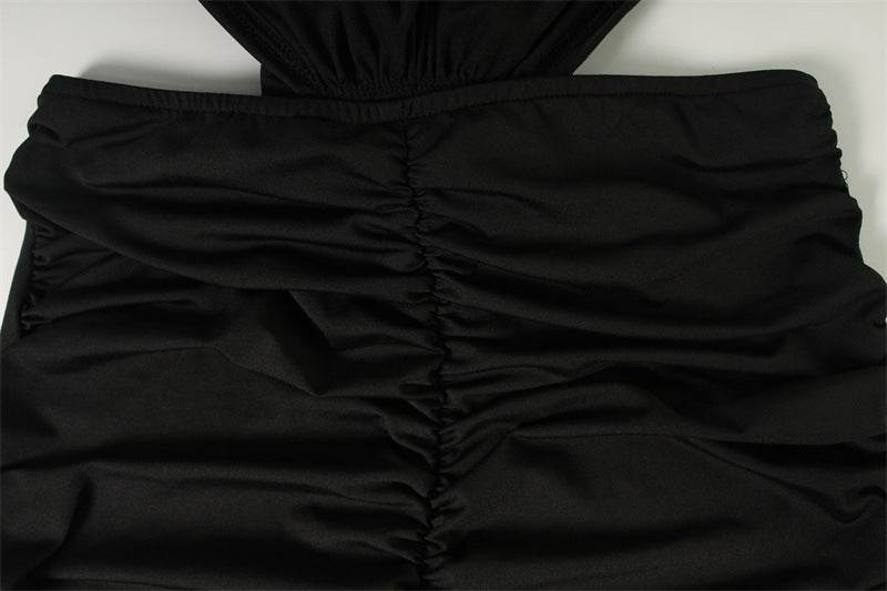 Half Collar Sleeveless Elegant Hollow Out Cutout Backless dress - REBECATHELABEL