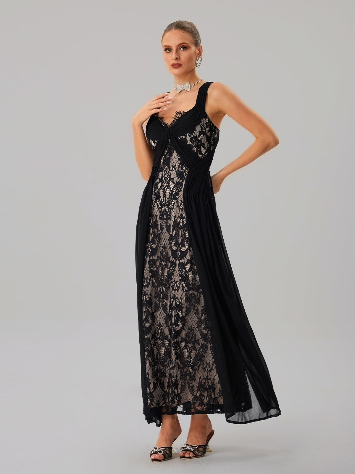 Sleeveless Embroidered Maxi Dress