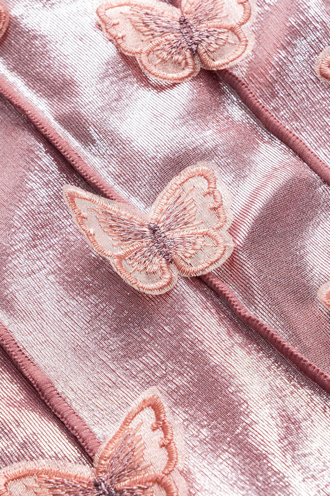 3D Embroidery Bow Strappy Bustier Corset One-Piece Swimsuit - REBECATHELABEL