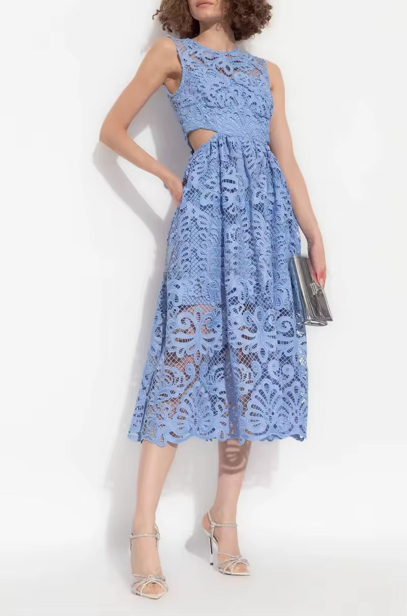 French Elegant Temperament Soclaite Round Neck Sleeveless dress