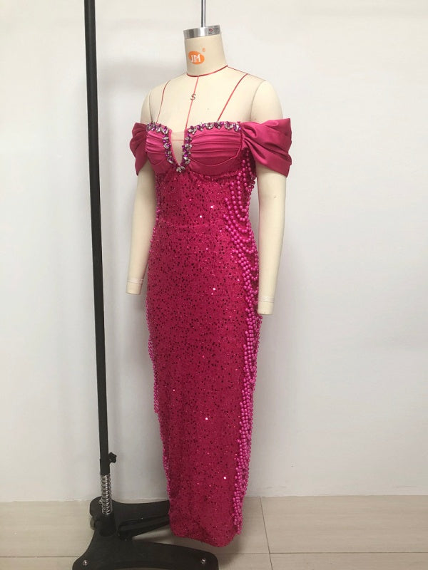 Beaded Mermaid Formal Evening Dress