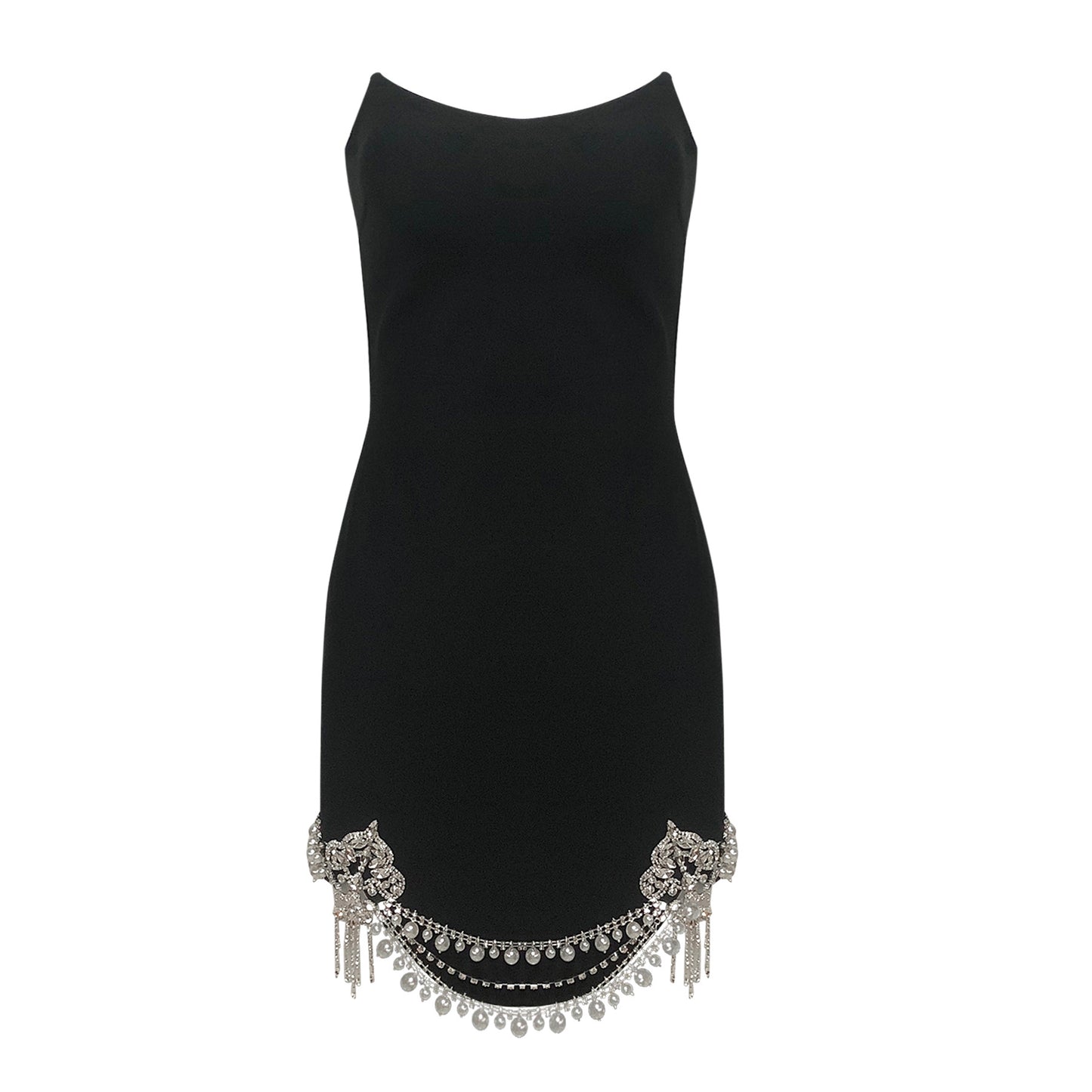 Rhinestone Tassel Bodycon Sleeveless Dress