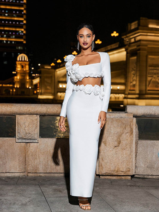 Lolo Flower Bandage Skirt Set - REBECATHELABEL