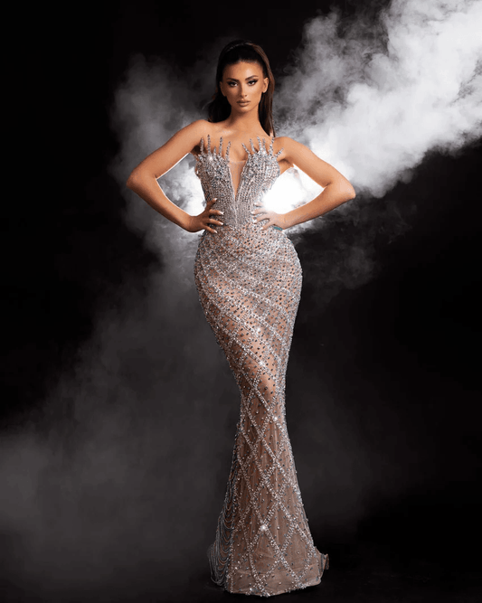 Lala rhinestone dress - REBECATHELABEL