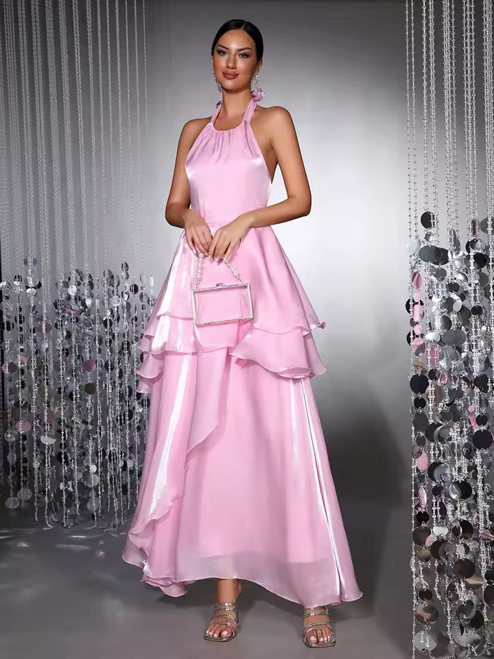 Halter Long Dress Off Shoulder Backless