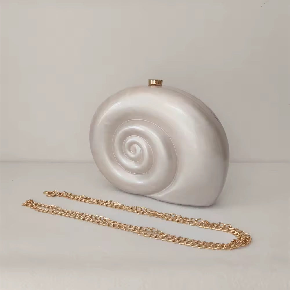 Shell Field Snail Shape Acrylic Box Clutch