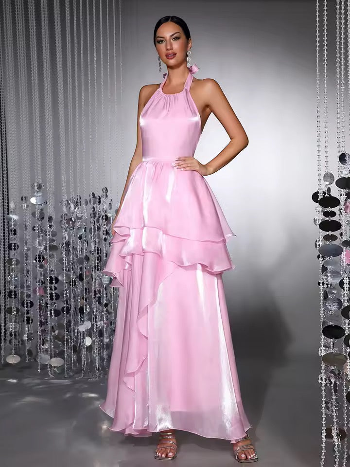 Halter Long Dress Off Shoulder Backless