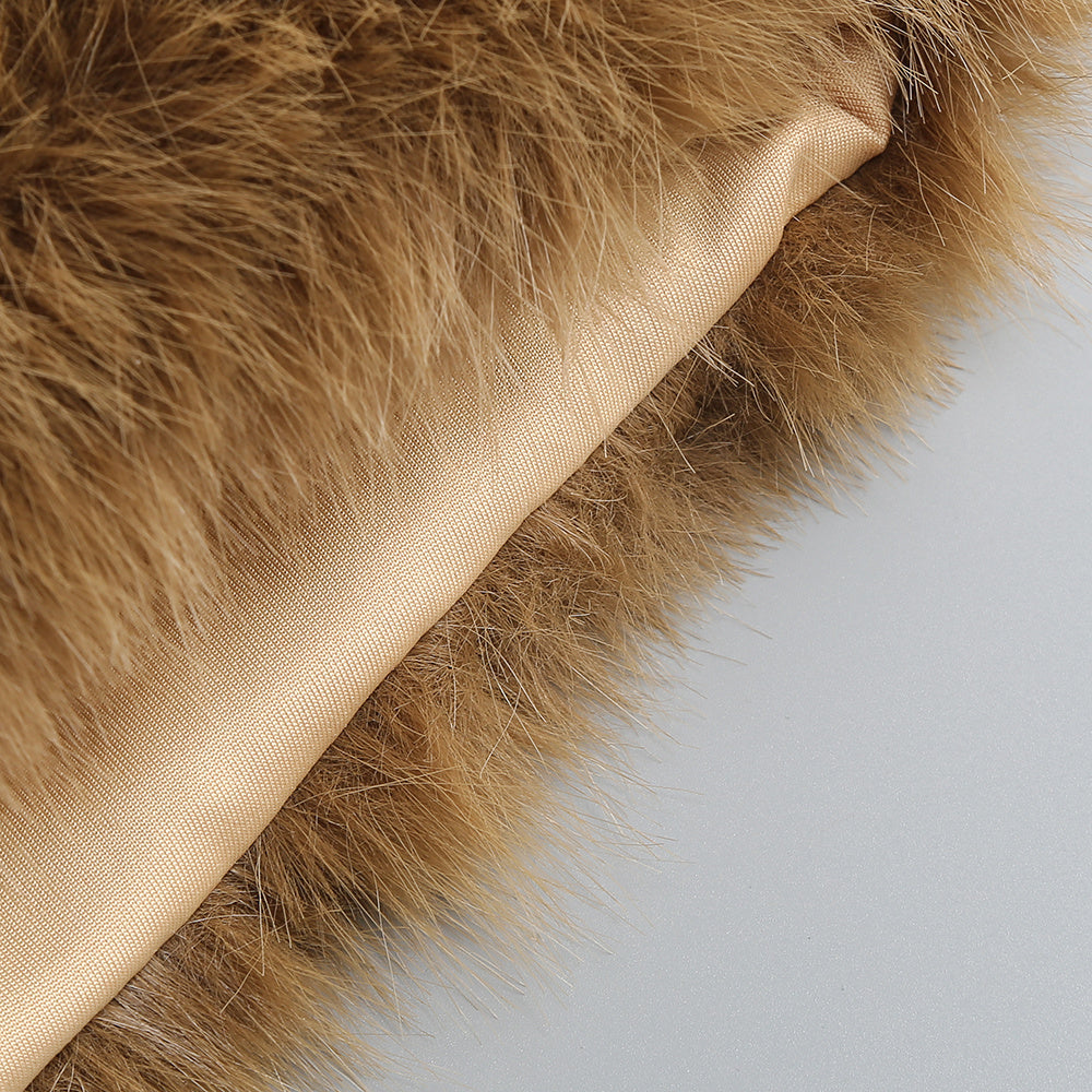 Deep V Neck Faux Leather Fur Patchwork Bodysuit