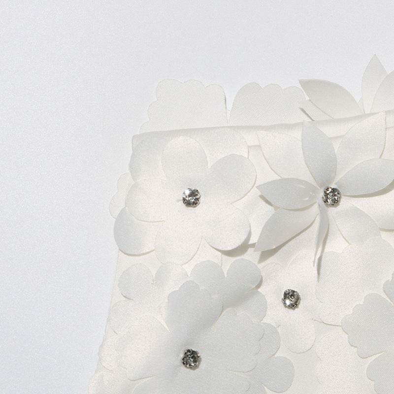 Loose Short Skirt Beaded Three Dimensional Floral Sleeveless Dress - REBECATHELABEL