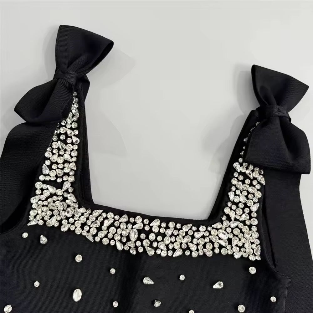 Tank Diamonds Summer Black Mini dress