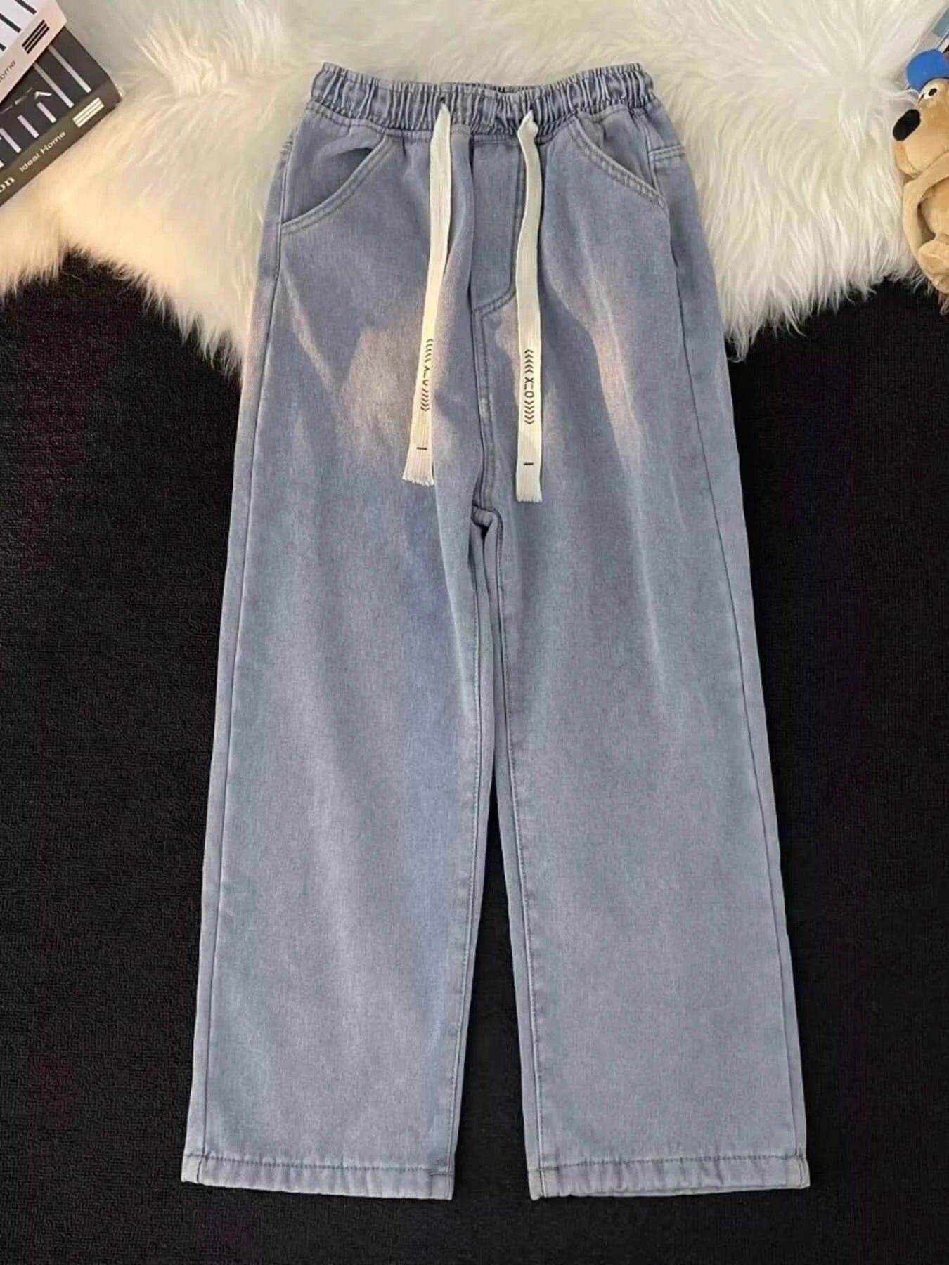 Men's Full Size Wide Leg Wash Jeans Plus Size