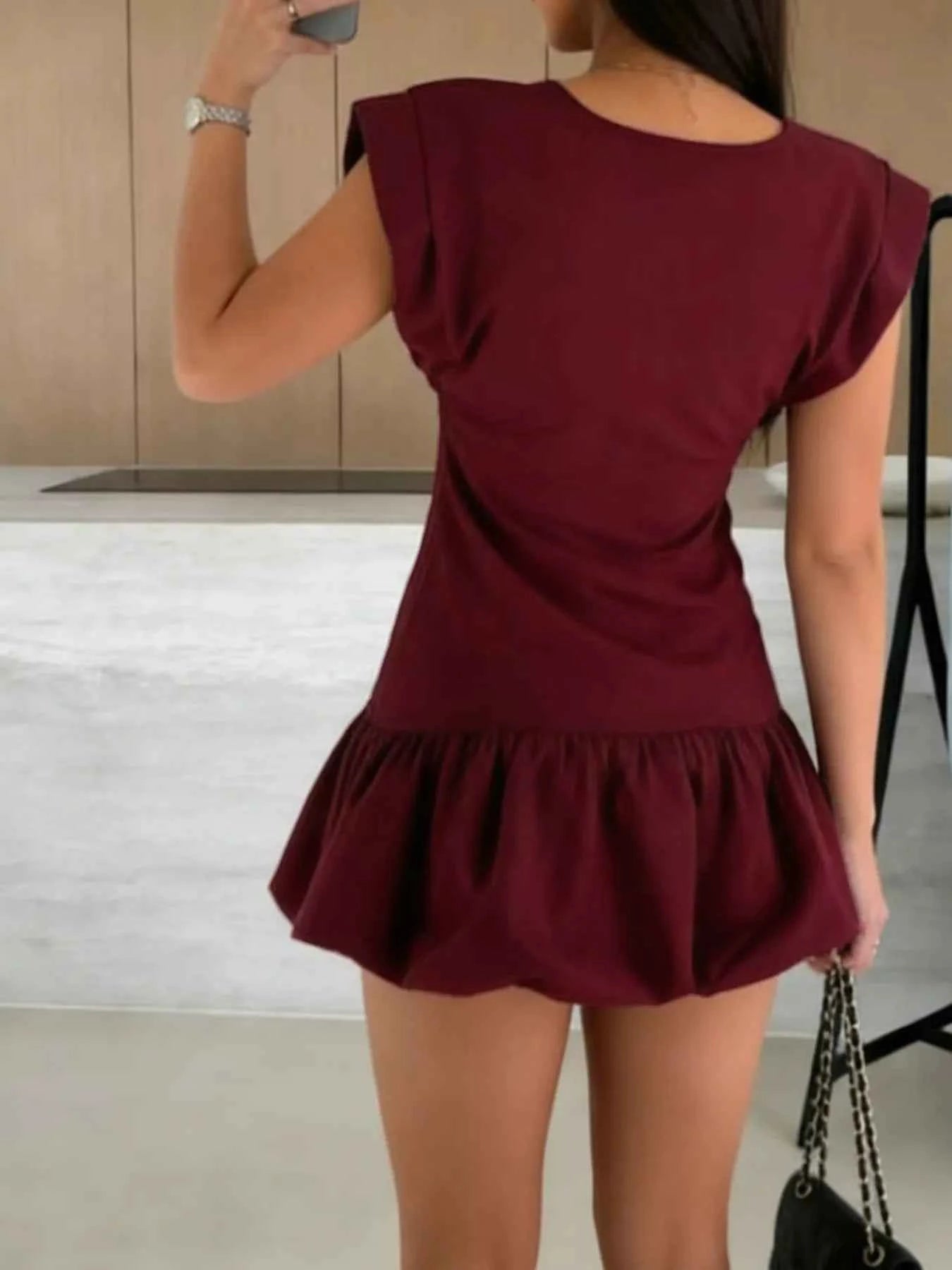 Ruffle Hem Mini Dress