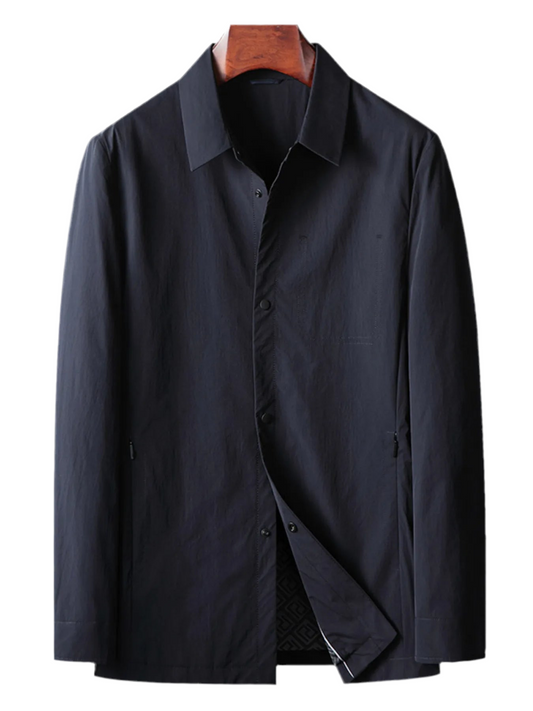 Men's Plus Size Button Up Long Sleeve Jacket