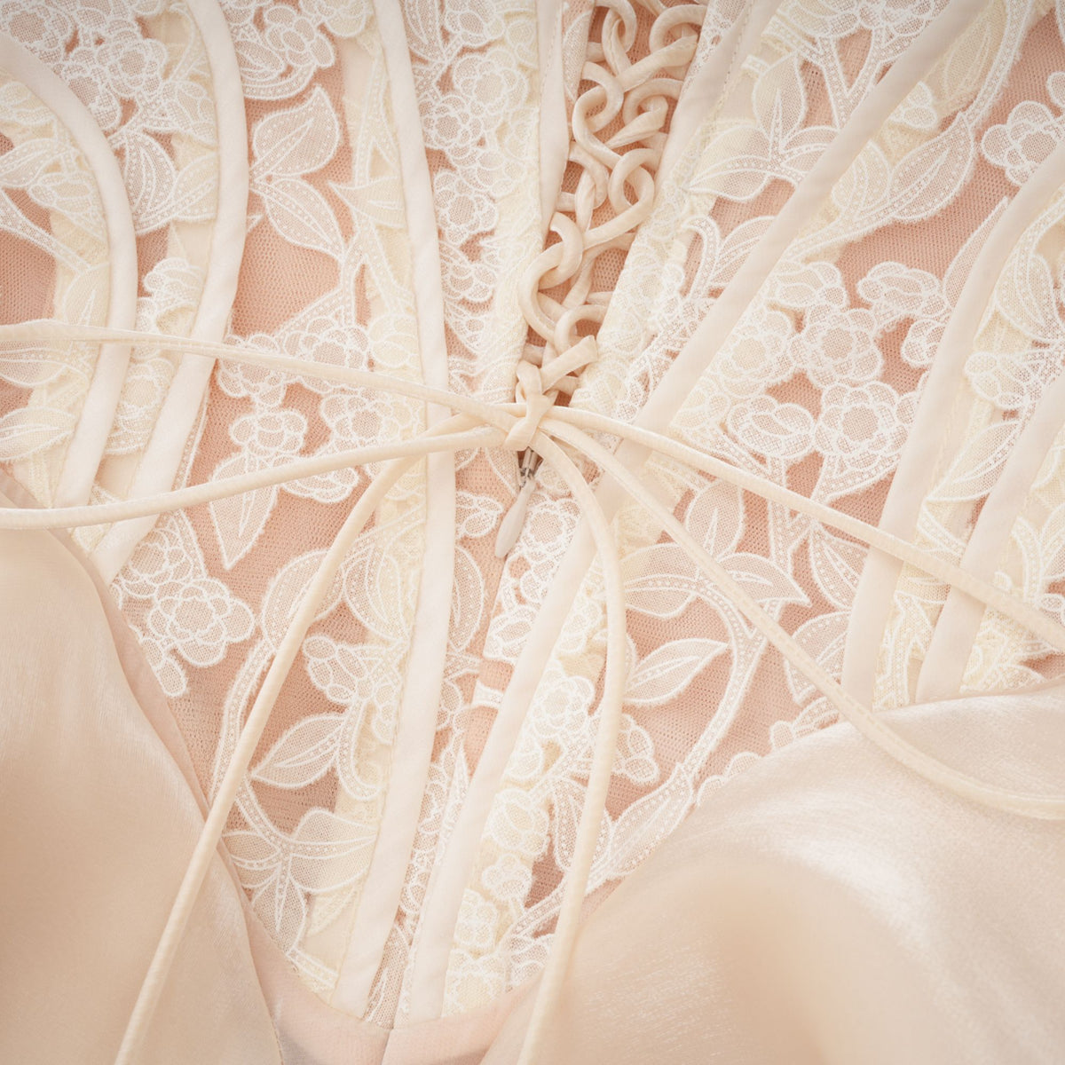 Neutrals Lace Layered Corset Maxi Dress