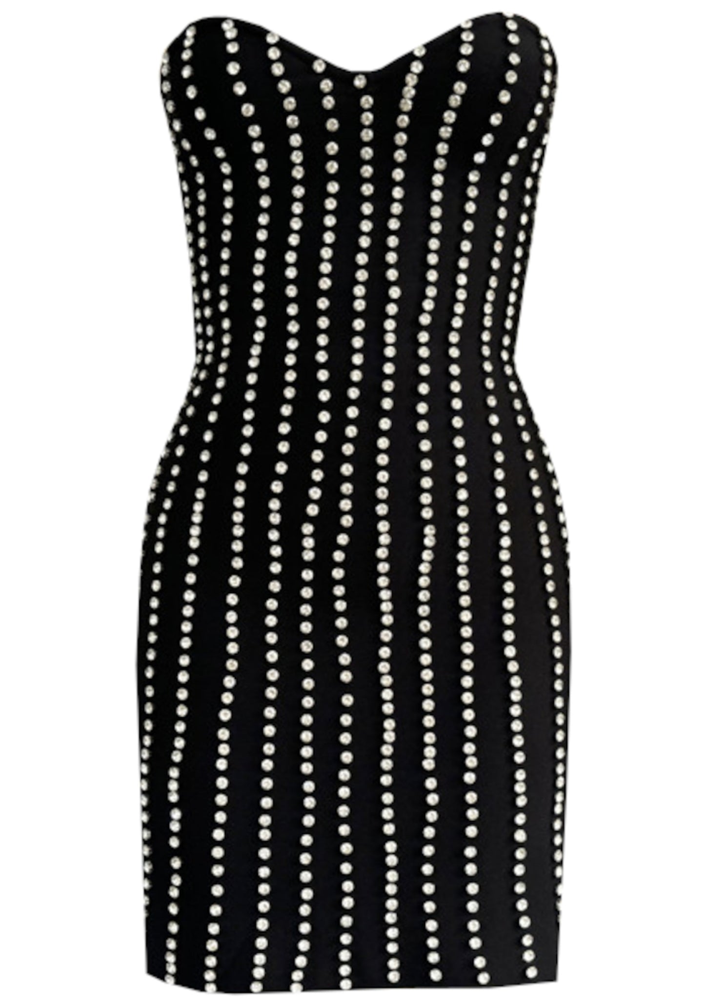 Black Diamond Strapless Bodycon Sleeveless Bandage Mini Dress