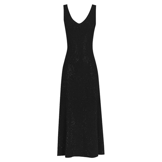 Rhinestone Sleeveless V-Neck dress