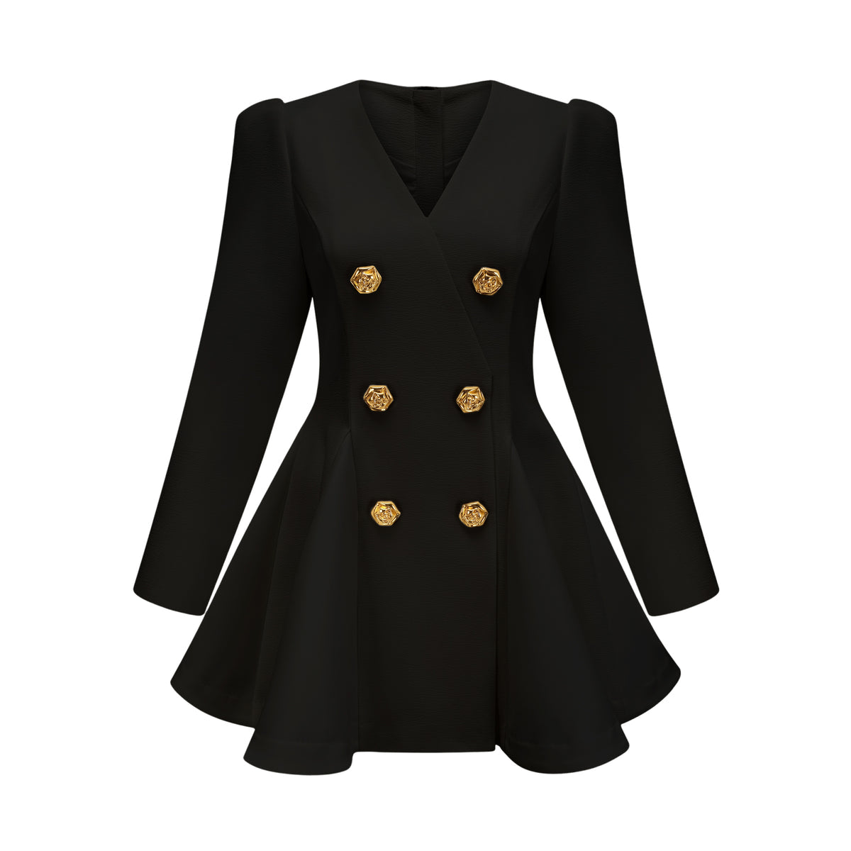 peplum-hem blazer dress in Black