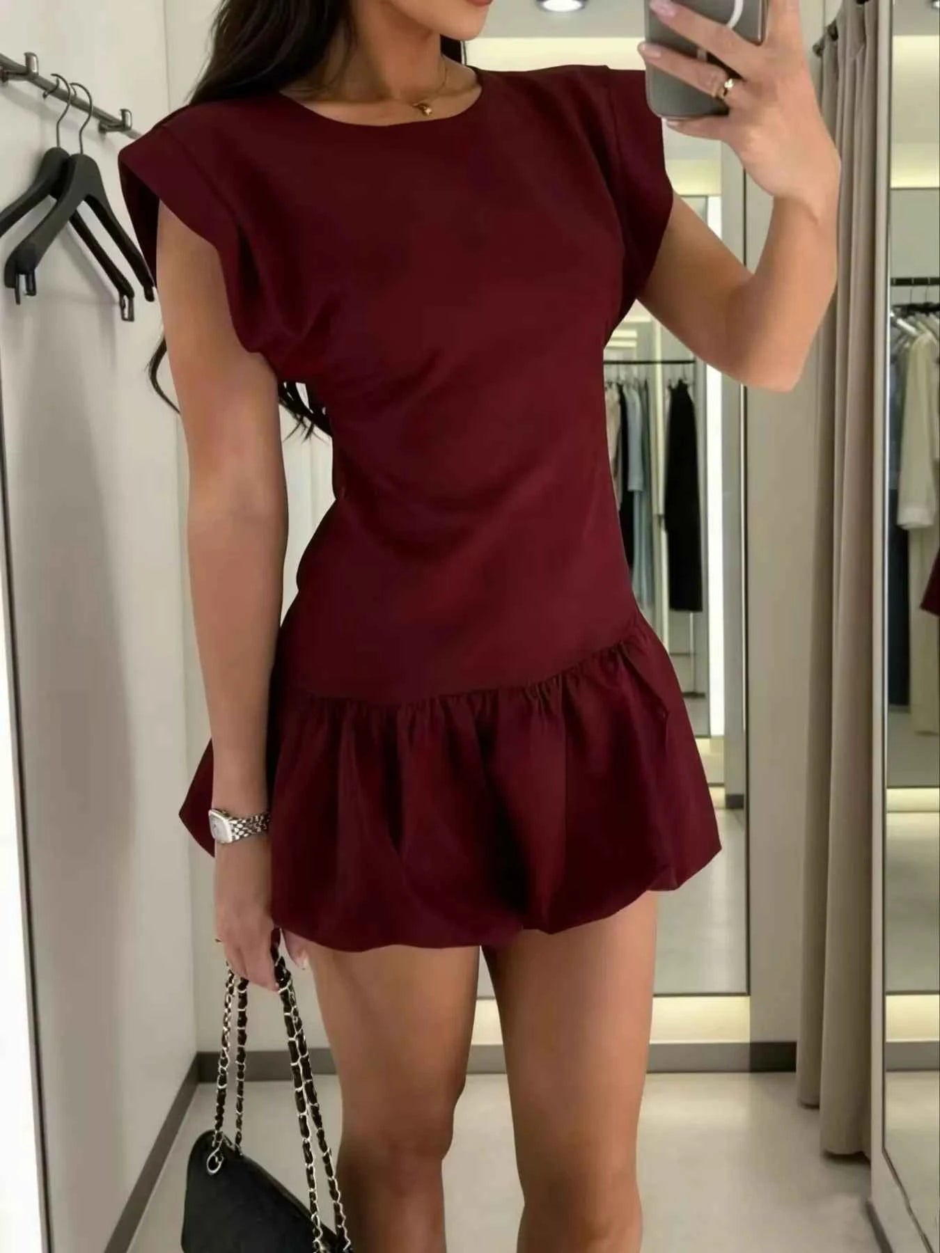 Ruffle Hem Mini Dress