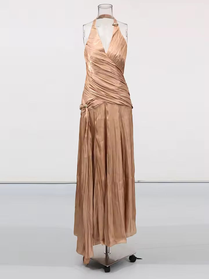 Halter Dress Sleeveless Backless Slim Female Maxi Dress