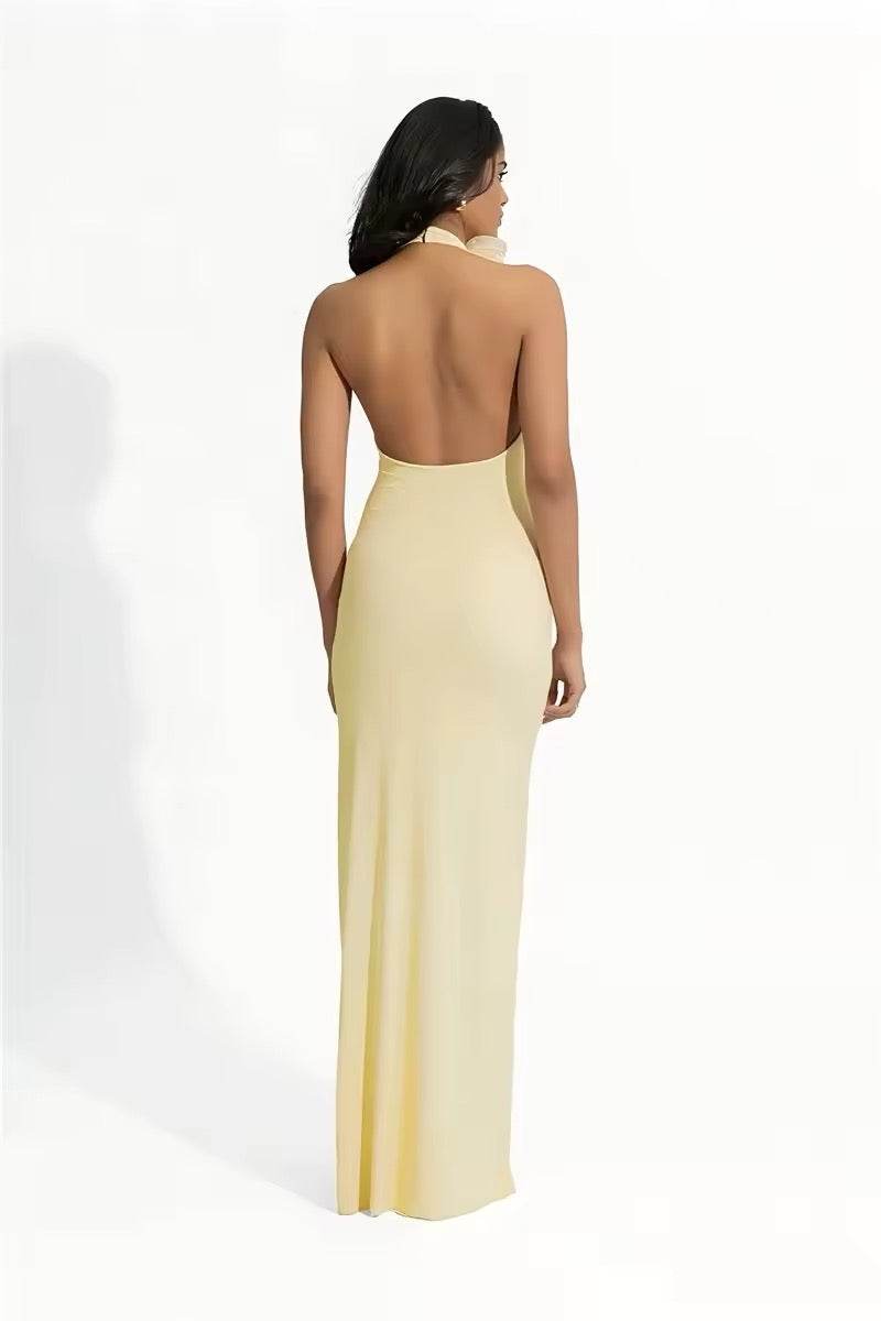 Mesh Rose Deep V Neck Sexy Maxi Dress - REBECATHELABEL