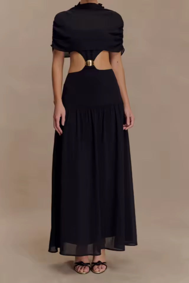 Splicing Shawl Sleeveless dress