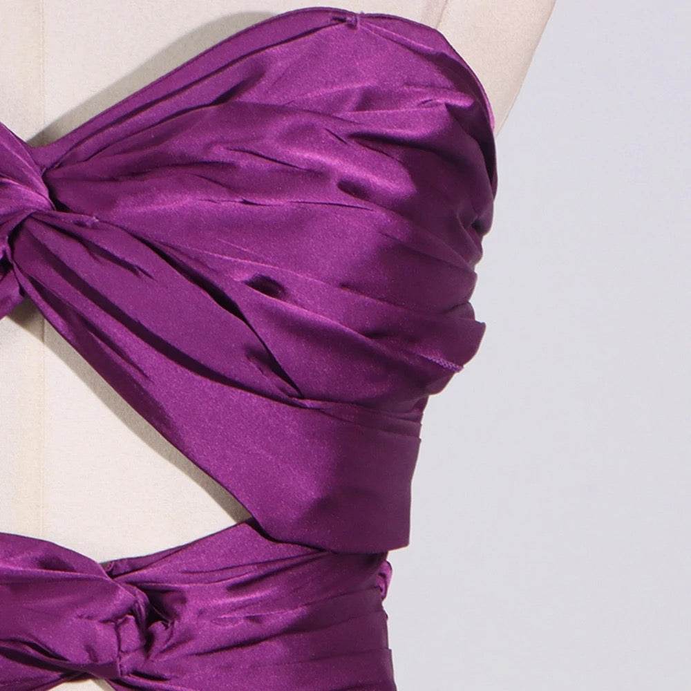 Strapless Bow Drop Pleated Tank Top - REBECATHELABEL