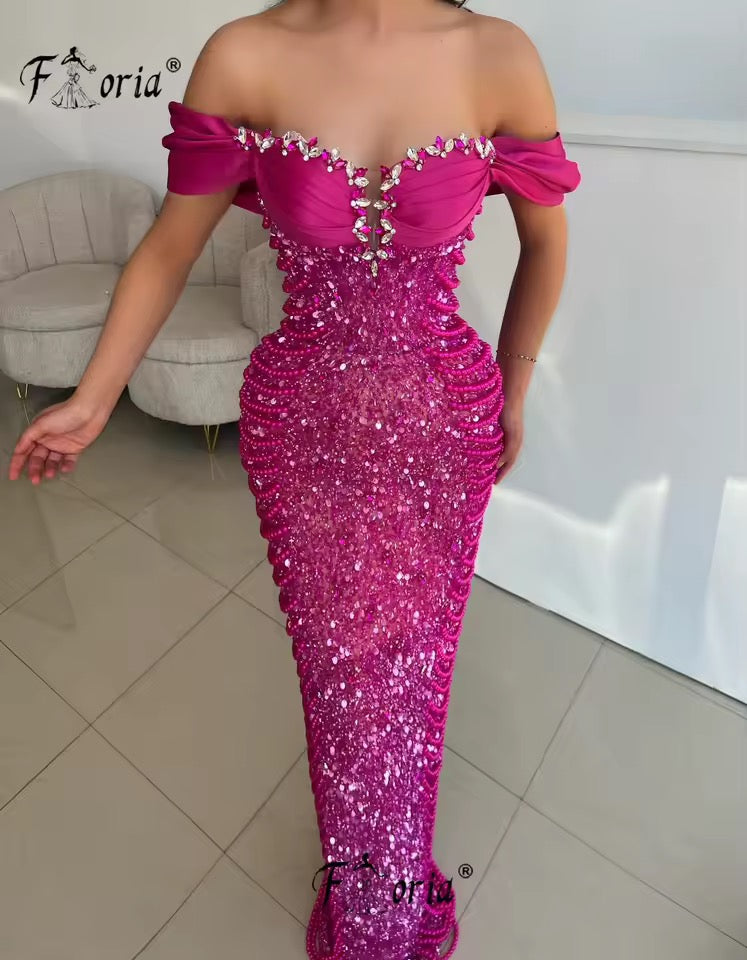 Beaded Mermaid Formal Evening Dress
