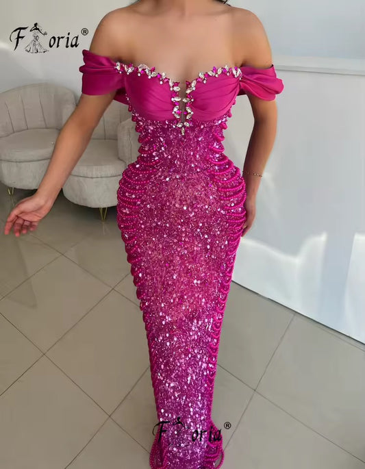 Beaded Mermaid Formal Evening Dress