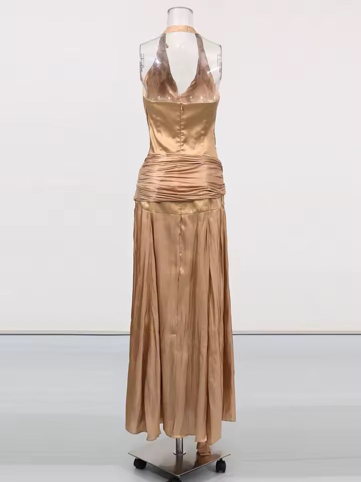 Halter Dress Sleeveless Backless Slim Female Maxi Dress