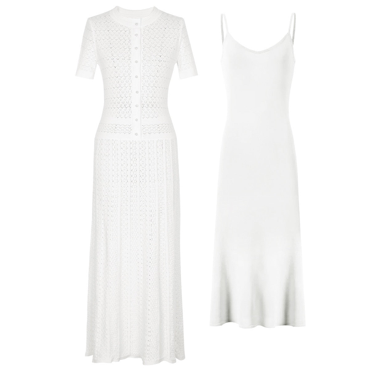 short-sleeved knitted decorative dress