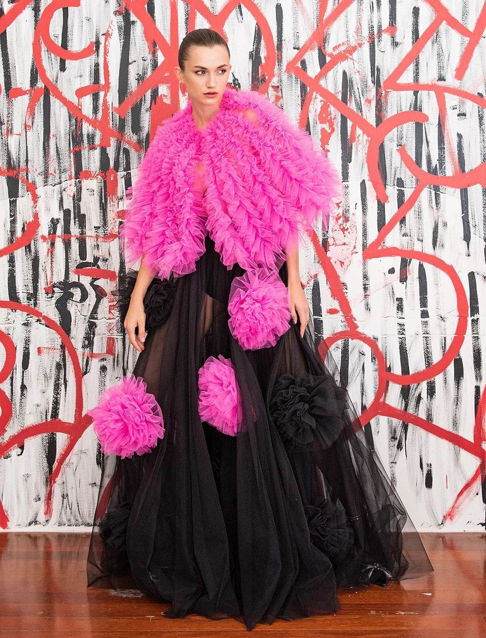 Black Tassel Mesh 3D Flower Sexy Hundred Fold Long Skirt - REBECATHELABEL