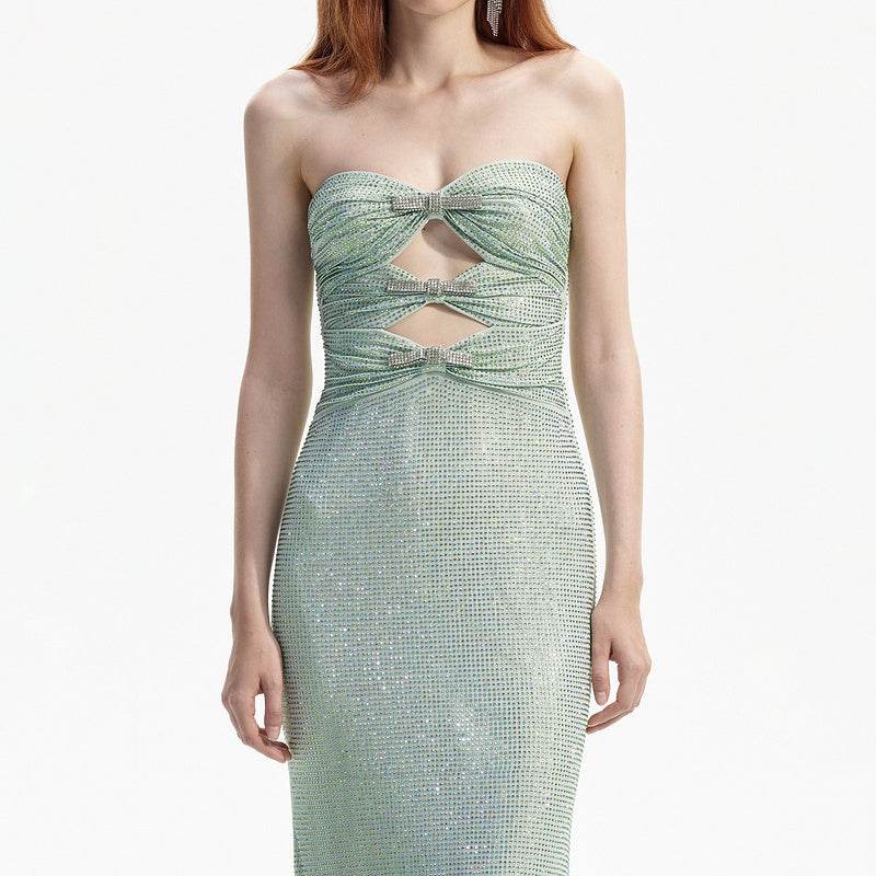 Milan rhinestones dress - REBECATHELABEL