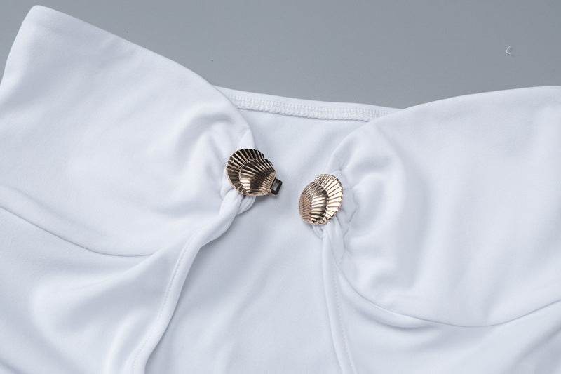 Patchwork Hooks Hollow Out Cutout Out Long dress - REBECATHELABEL