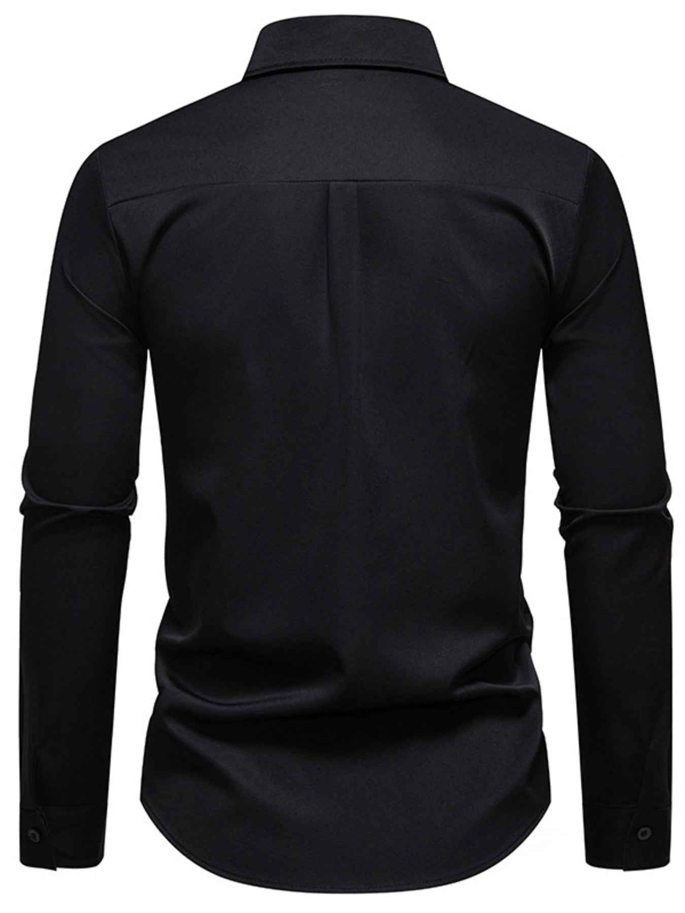 Men's Embroidered Floral Long Sleeve Shirt