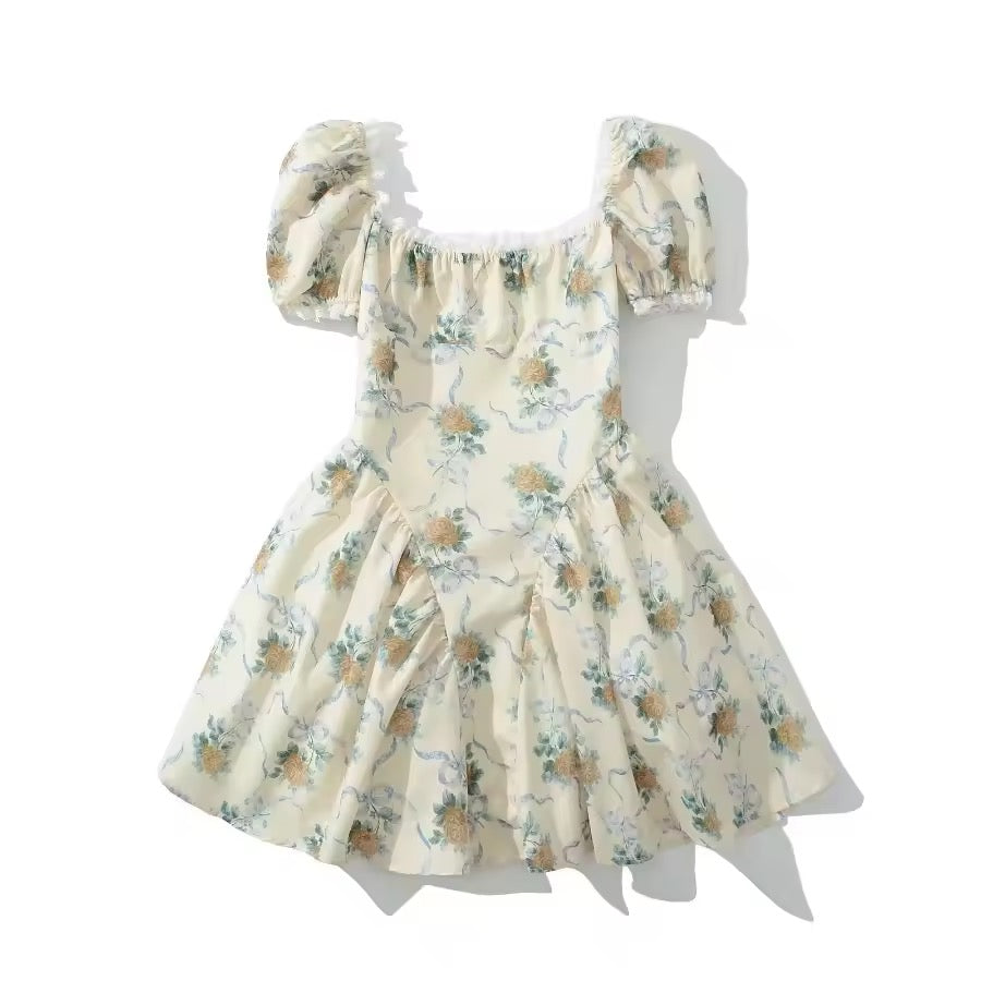 Square Neck Puff Sleeve dress