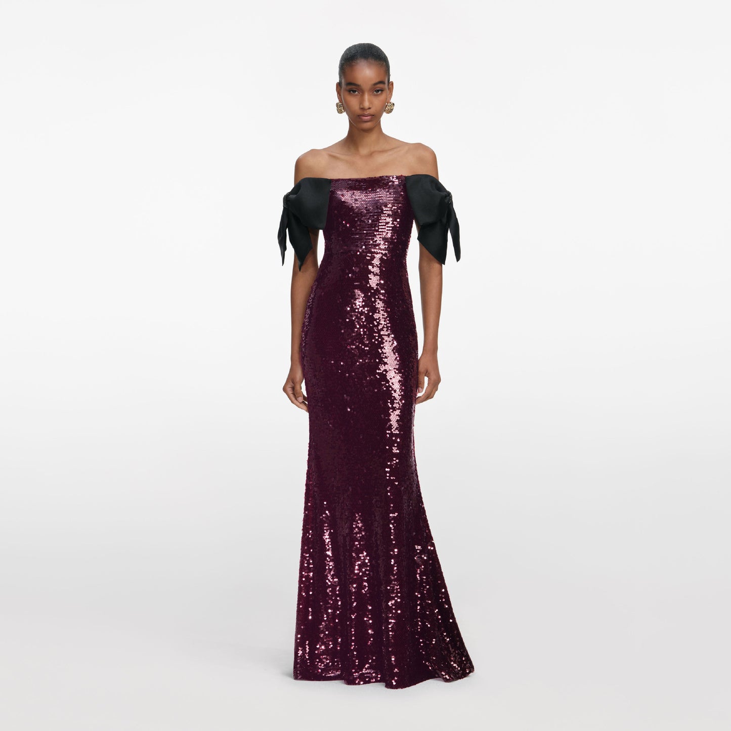 Off Shoulder Sleeves Tight Lace Glitter Party Formal dress