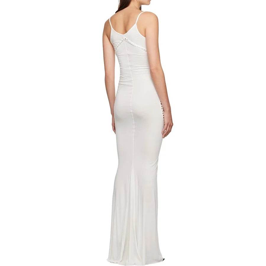 Sleeveless Solid Back Split Skinny Stretch - REBECATHELABEL