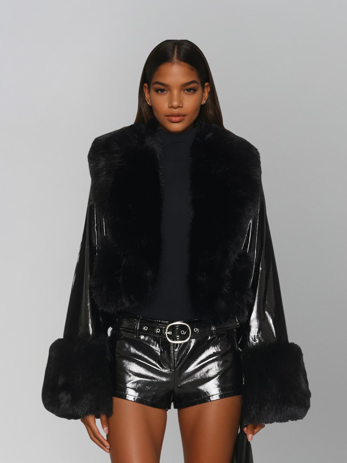 Long Sleeve Fur Coat