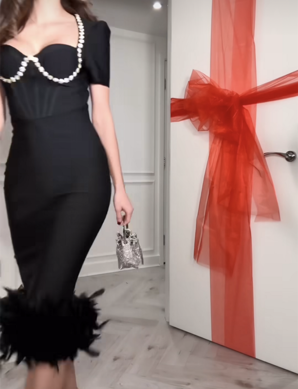 Open-Back Diamond Embellished Birthday Dress