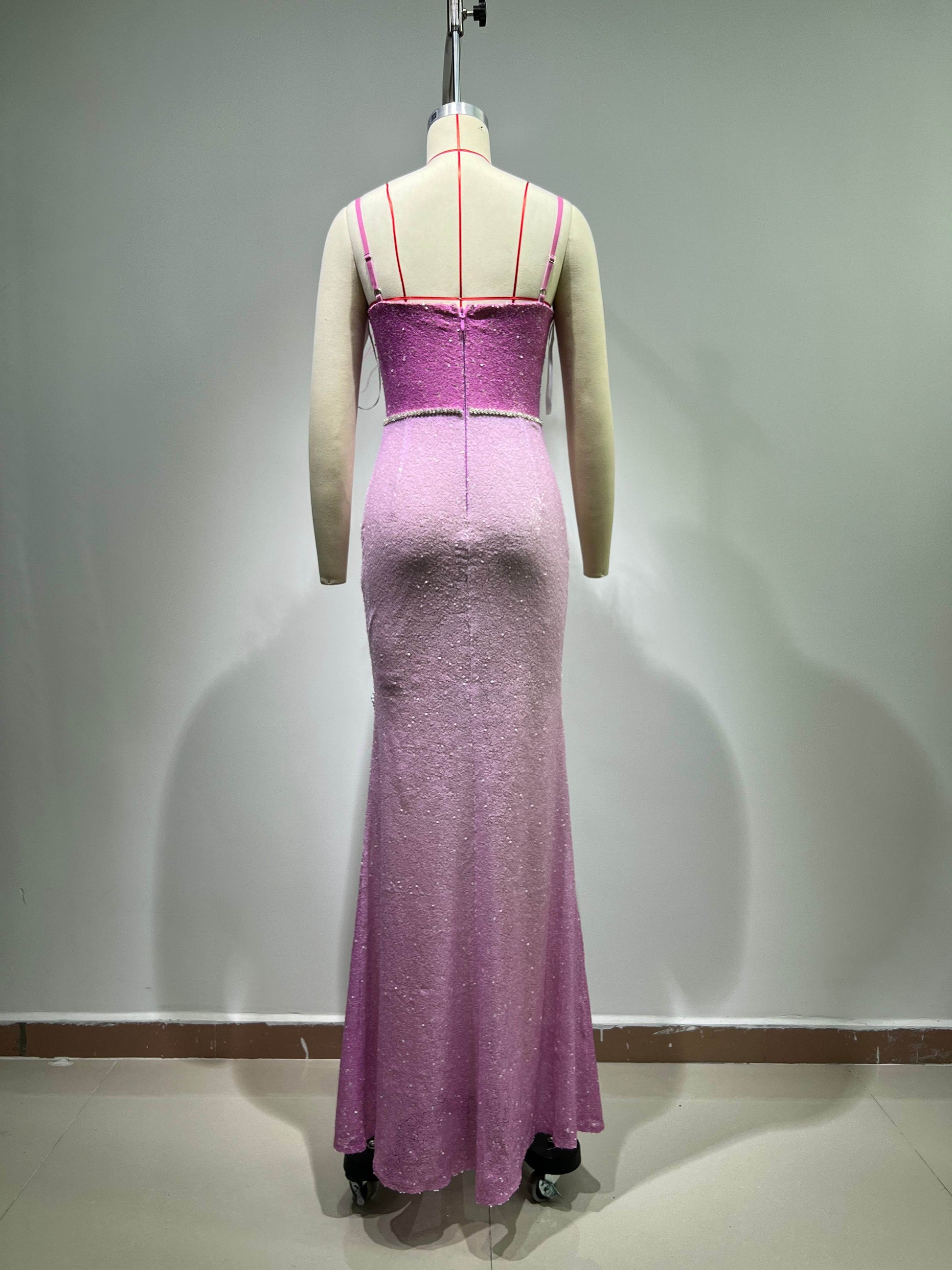 Oley maxi feather floor length dress - REBECATHELABEL