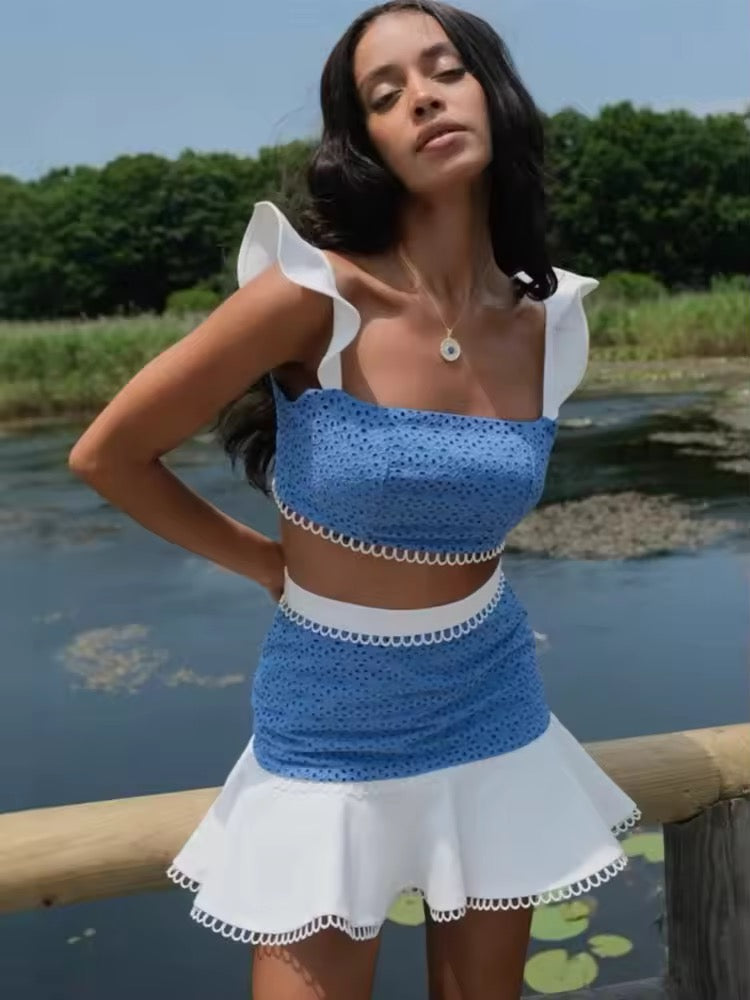 Ruffle Tiered Mini Skirts Co-ord Sets