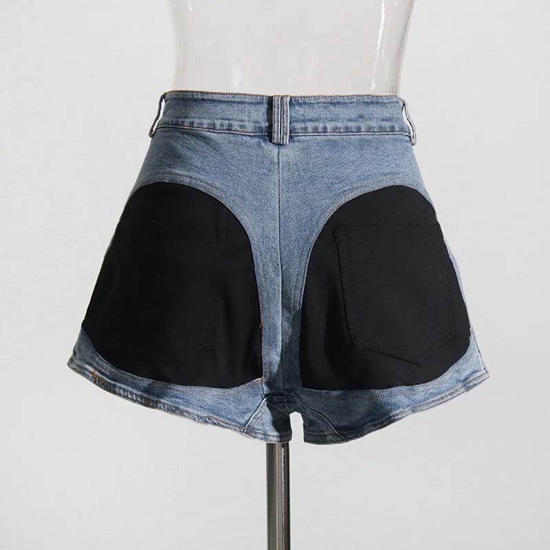 Lacy demin short set - REBECATHELABEL