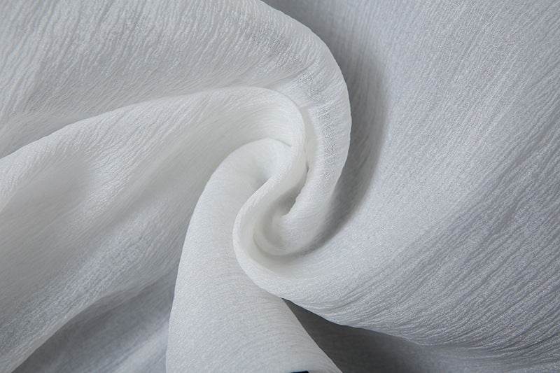 Polo Collar V Neck Flared Sleeves Voile Slim Fit Dress - REBECATHELABEL