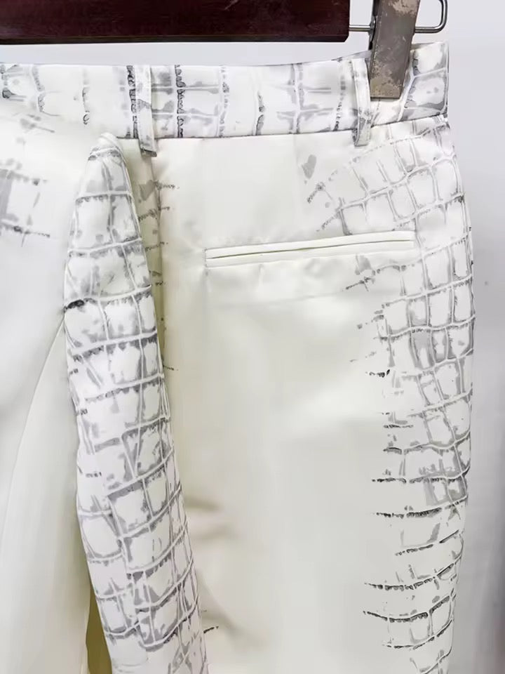 Crocodile Skin Print Suit Set