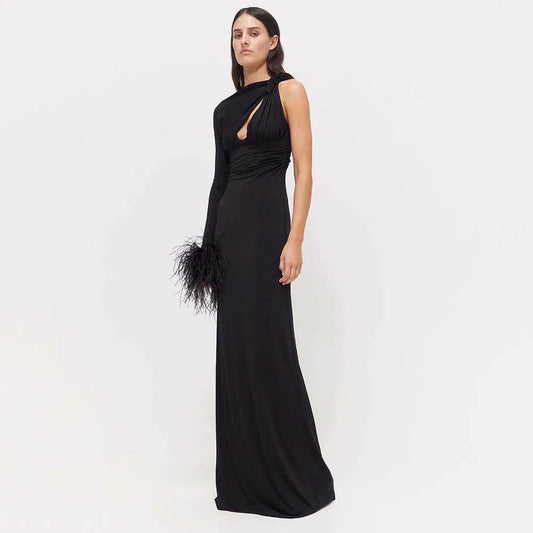 Shining Diamond Mesh Long sleeved Dress - REBECATHELABEL